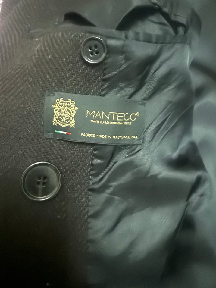 Düğmeli Siyah Uzun Erkek Kaban - Görsel 2