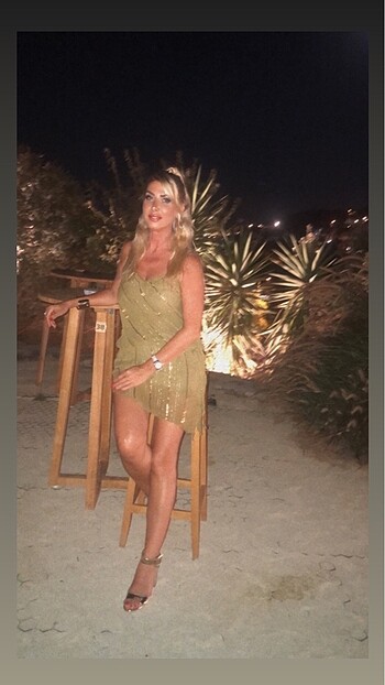 m Beden yeşil Renk Gece elbisesi