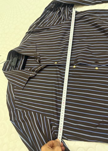 ZARA Düğmeli Koyu Kahverengi Erkek Gömlek - Görsel 3