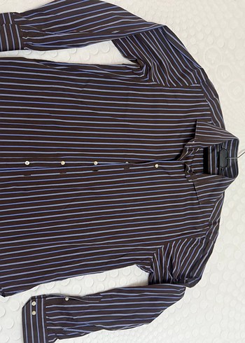 ZARA Düğmeli Koyu Kahverengi Erkek Gömlek