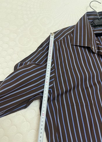 ZARA Düğmeli Koyu Kahverengi Erkek Gömlek - Görsel 2