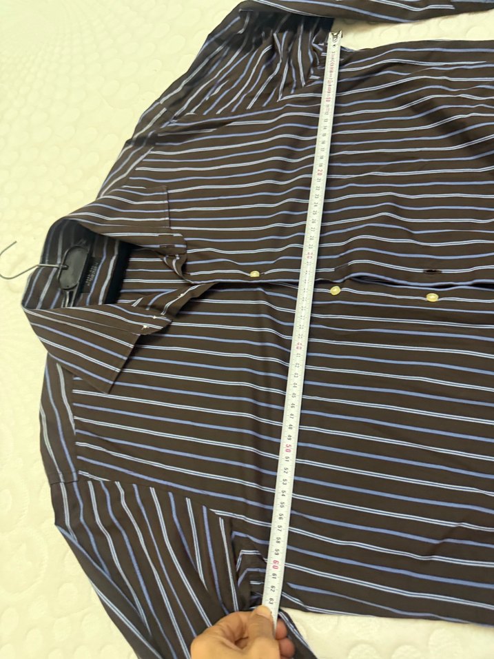 ZARA Düğmeli Koyu Kahverengi Erkek Gömlek - Görsel 3