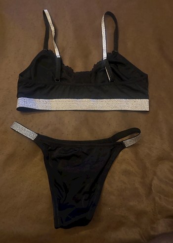 Siyah Gotik Midi Sütyen ve Külot Takımı - Görsel 2