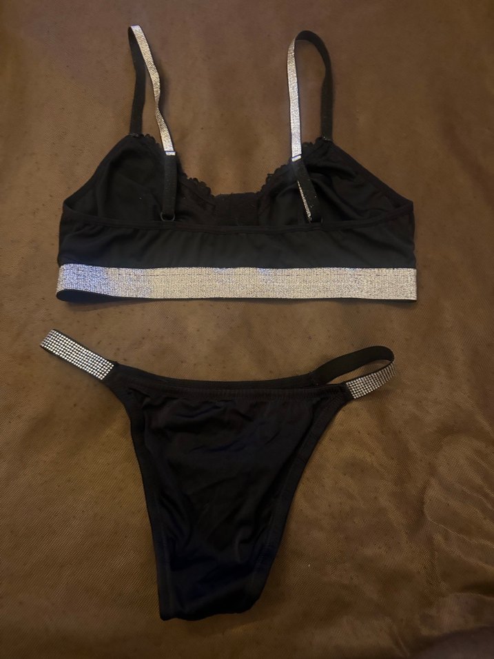 Siyah Gotik Midi Sütyen ve Külot Takımı - Görsel 2