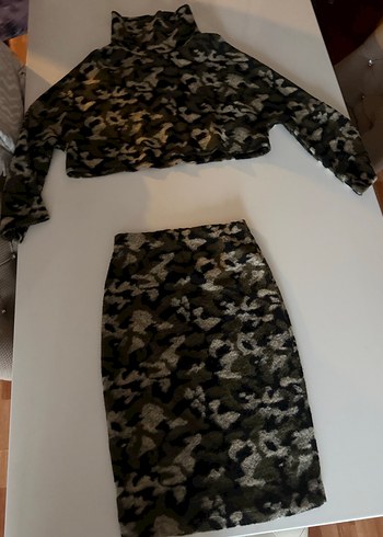 Kamuflaj Örgü Kadın Takım - Görsel 4