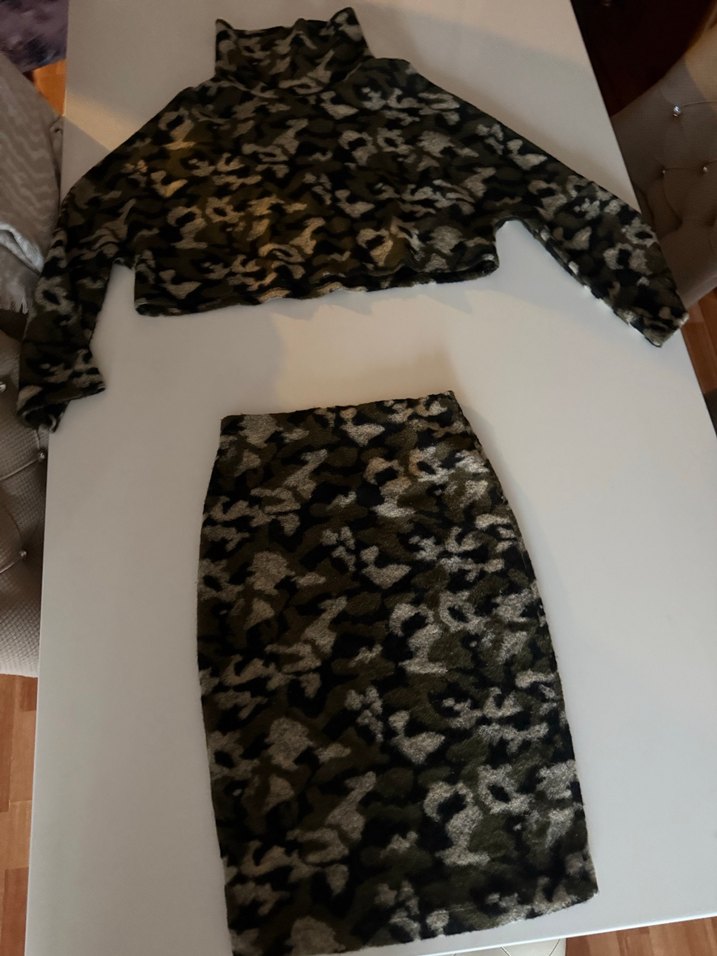 Kamuflaj Örgü Kadın Takım - Görsel 4