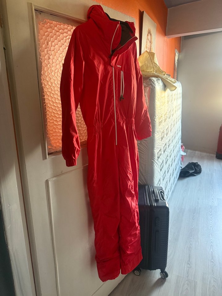 Uzun Kırmızı kadın  Kayak tulum - Görsel 3