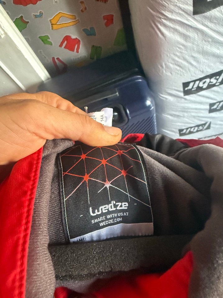 Uzun Kırmızı kadın  Kayak tulum - Görsel 5