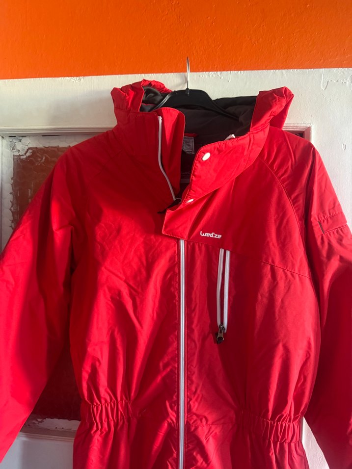 Uzun Kırmızı kadın  Kayak tulum - Görsel 4