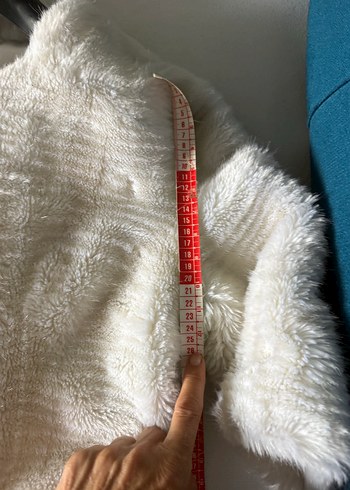 Beyaz Kısa Kollu Midi Suni Kürk - Görsel 7