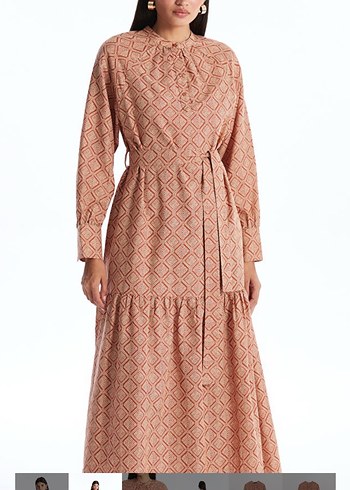 Bohem Kemerli Uzun Tesettür Elbise - Görsel 2