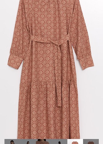 Bohem Kemerli Uzun Tesettür Elbise - Görsel 4