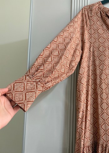 Bohem Kemerli Uzun Tesettür Elbise - Görsel 5