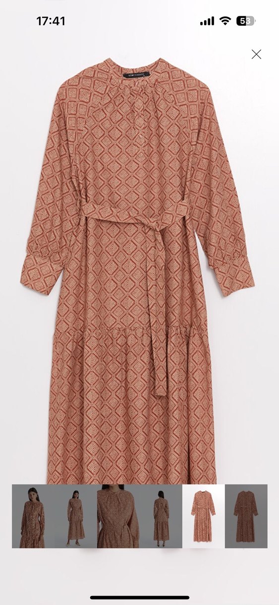 Bohem Kemerli Uzun Tesettür Elbise - Görsel 4