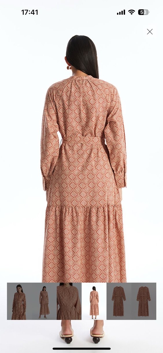 Bohem Kemerli Uzun Tesettür Elbise - Görsel 3