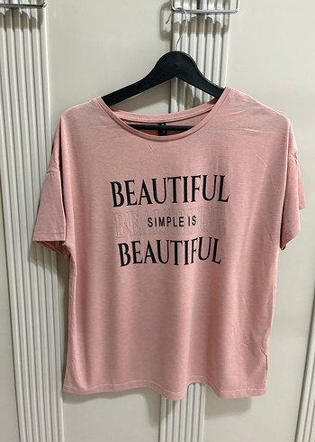 Pembe Baskılı Kadın Tişört