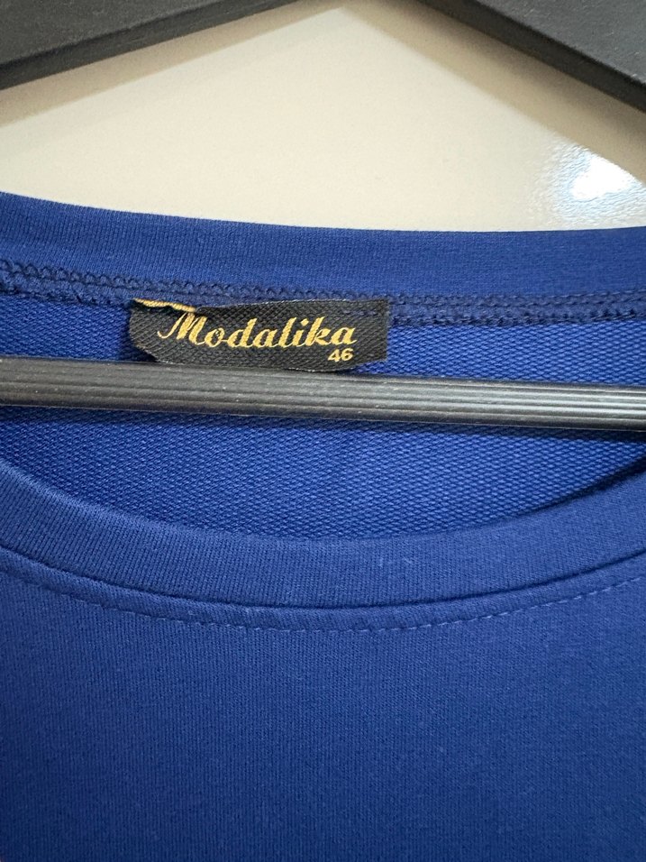 Mavi Uzun Kollu Salaş Kadın Tunik - Görsel 2