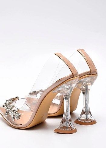 Şeffaf Topuklu Kadın Abiye Ayakkabı - Görsel 2