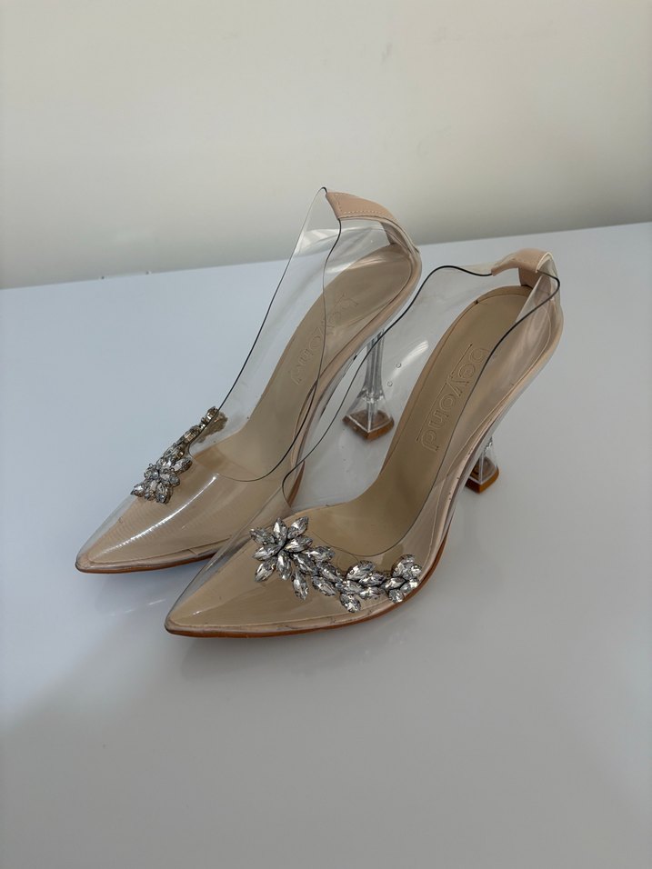 Şeffaf Topuklu Kadın Abiye Ayakkabı - Görsel 5