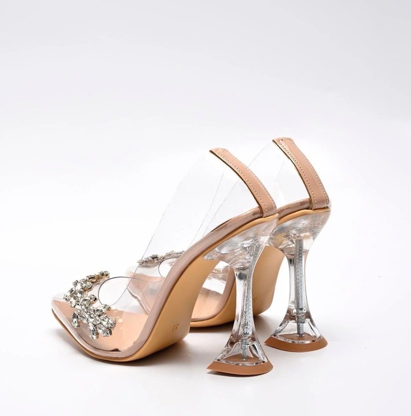 Şeffaf Topuklu Kadın Abiye Ayakkabı - Görsel 2