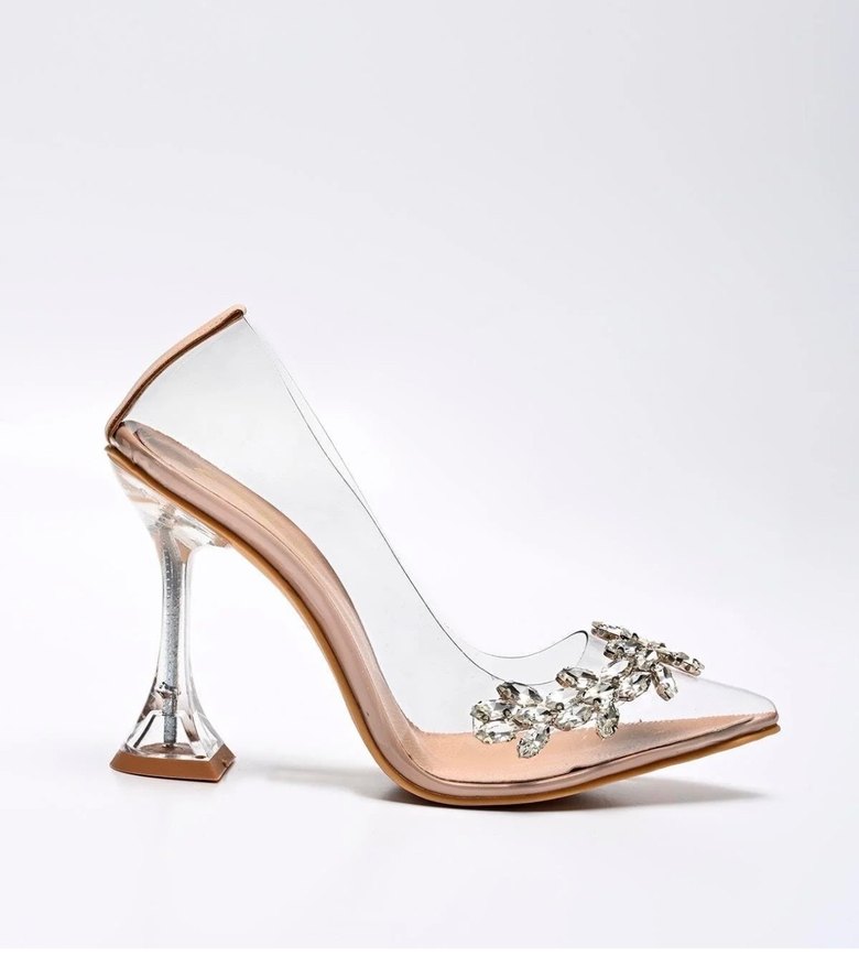 Şeffaf Topuklu Kadın Abiye Ayakkabı - Görsel 3