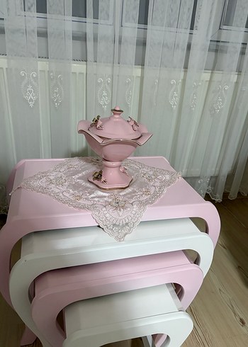 Pastel Pembe Seramik Vazo Seti - Görsel 4