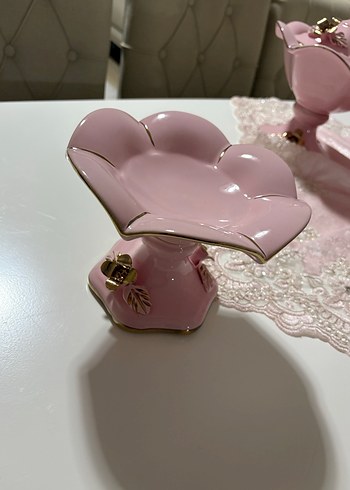 Pastel Pembe Seramik Vazo Seti - Görsel 8