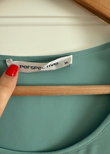 Perspective Salaş Kesim Turkuaz Kolsuz Bluz - Görsel 2