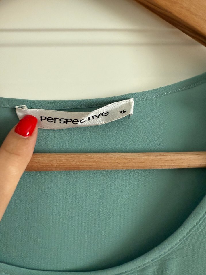 Perspective Salaş Kesim Turkuaz Kolsuz Bluz - Görsel 2