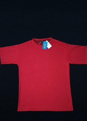 Basic oversize unisex tişört kırmızı
