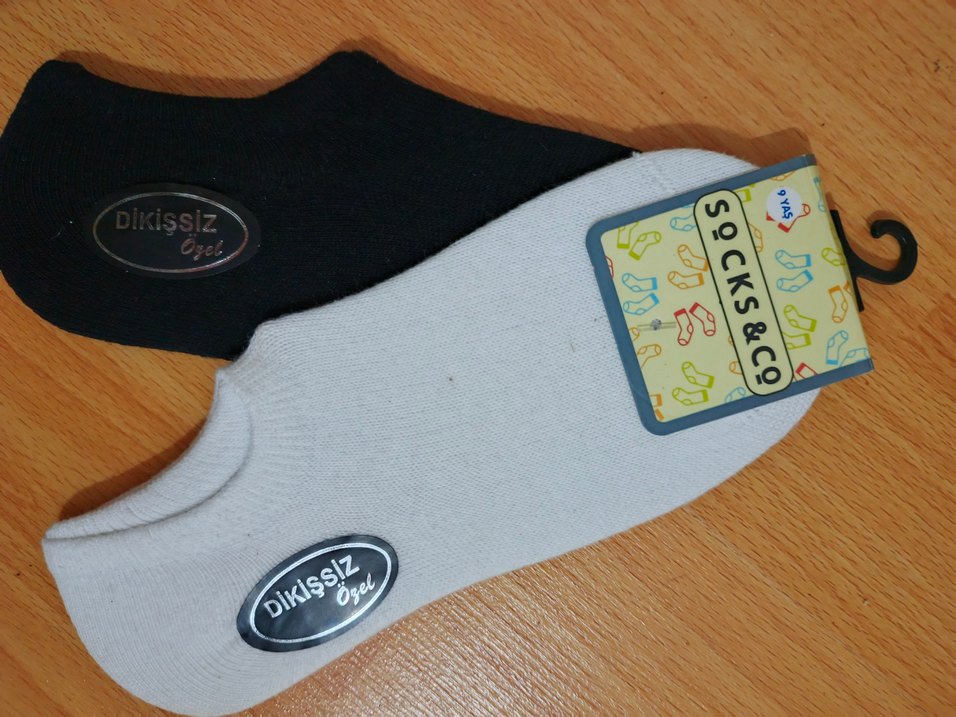 Dikişsiz pamuklu 9 yaş çocuk çorabı 2 adet - Görsel 2