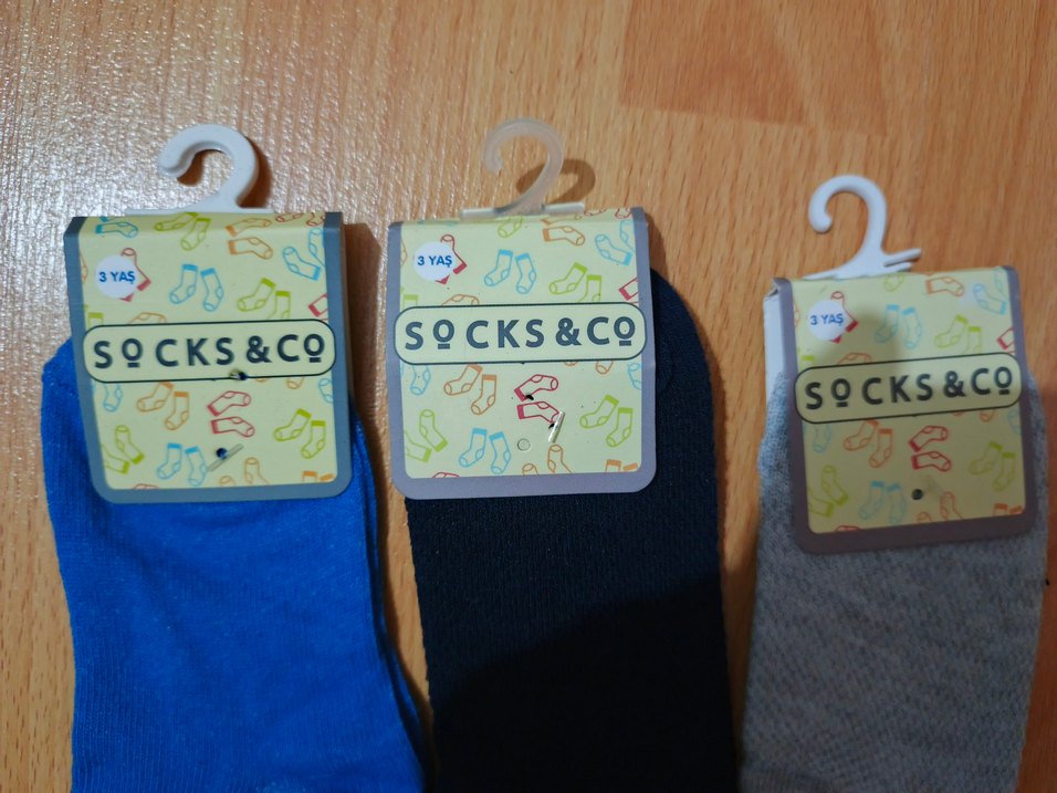 3 yaş pamuklu erkek çocuk çorap 3 adet - Görsel 2