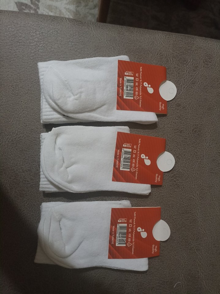 Renkli Baskılı Beyaz unisex Çorap 3 adet - Görsel 2