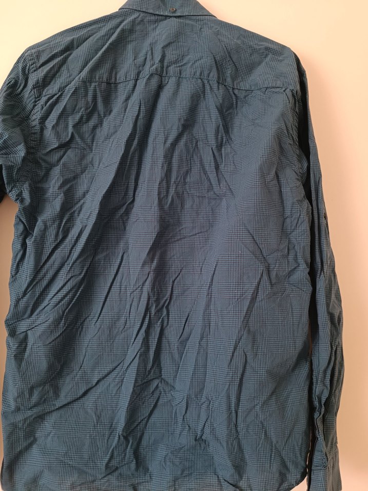 Erkek Lacivert Keten Uzun Kollu Gömlek - Görsel 4