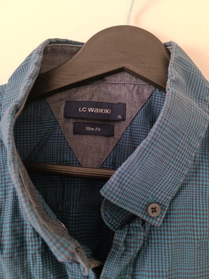 Erkek Lacivert Keten Uzun Kollu Gömlek - Görsel 2