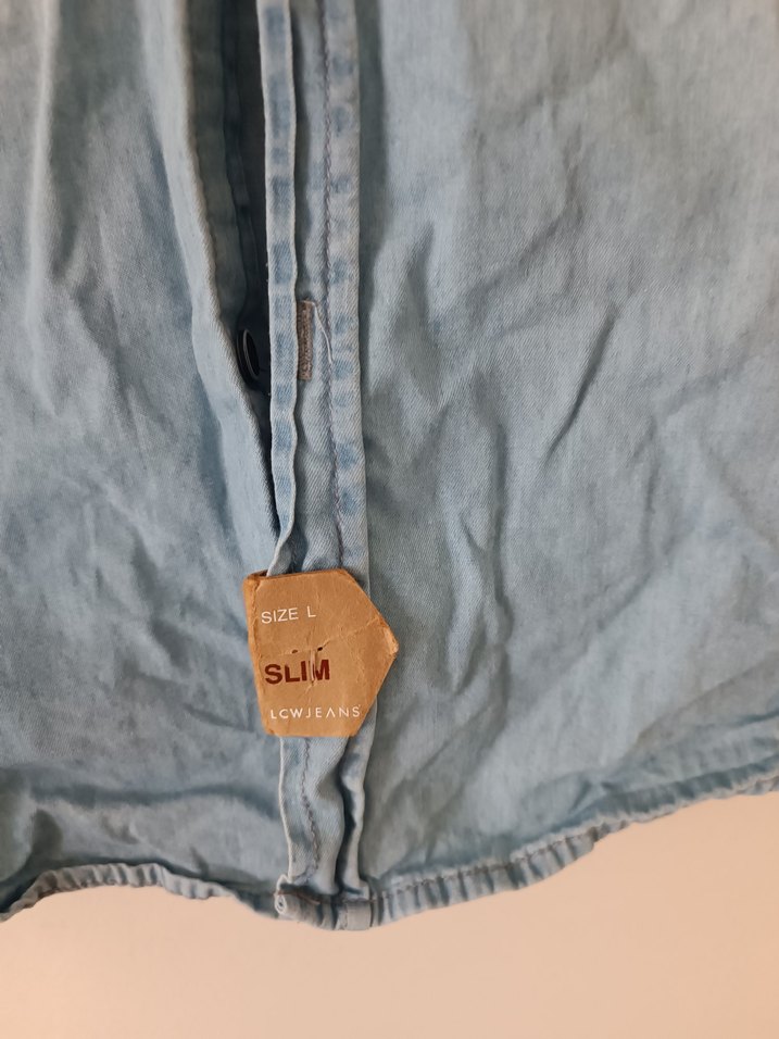 Mavi Denim Kısa Kollu Erkek Gömlek - Görsel 3