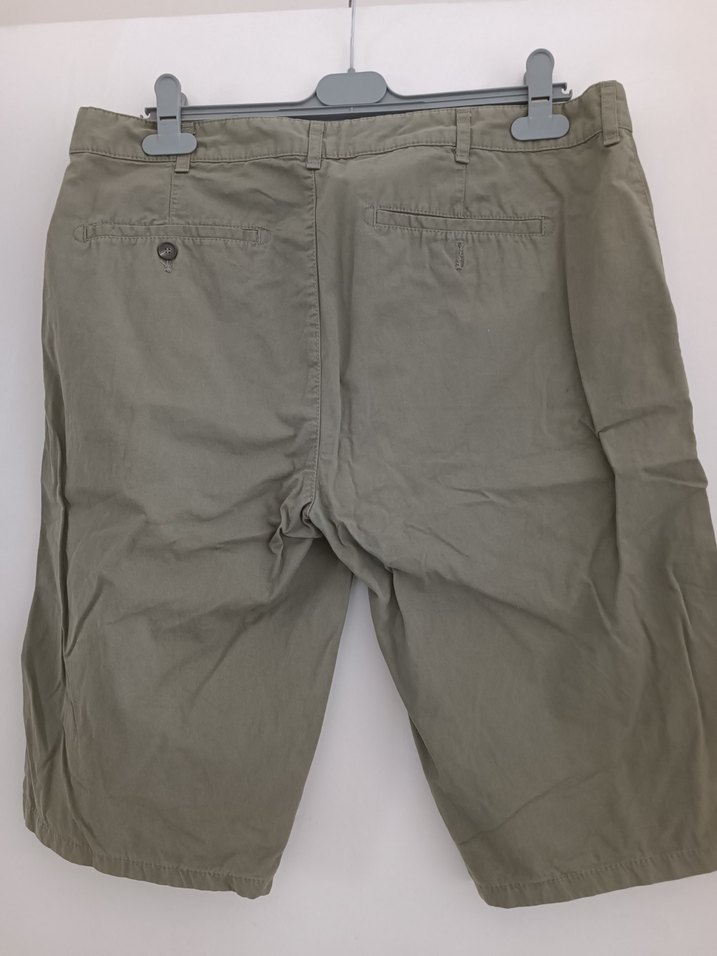 açık haki  Kemerli Rahat Keten Erkek Şort - Görsel 4