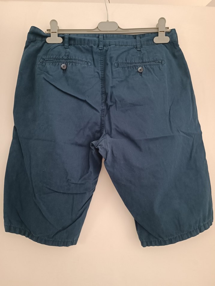 Erkek lacivert Denim Kemerli Şort - Görsel 3