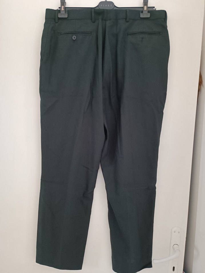 siyah Keten Kumaşlı Kemerli Erkek Pantolon - Görsel 2