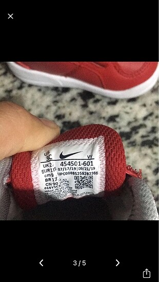 17 Beden Nike bebek ayakkabısı bi defa kullanıldı ayaklı büyüdüğü için sa