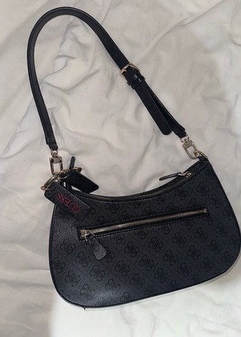 Siyah Baskılı Deri Kadın Omuz Çantası - Görsel 2