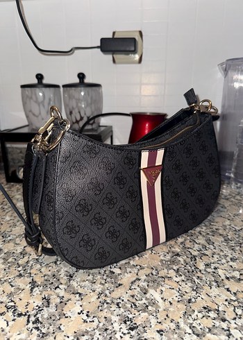 Siyah Baskılı Deri Kadın Omuz Çantası - Görsel 8