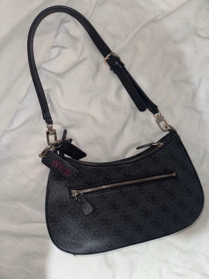 Siyah Baskılı Deri Kadın Omuz Çantası - Görsel 2