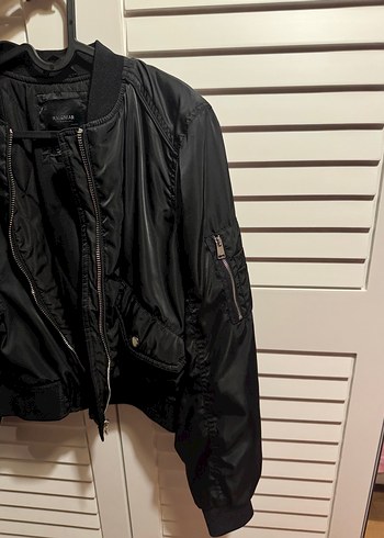 Siyah Fermuarlı Kadın bomber Ceket - Görsel 3