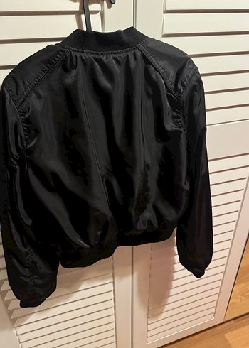 Siyah Fermuarlı Kadın bomber Ceket - Görsel 6