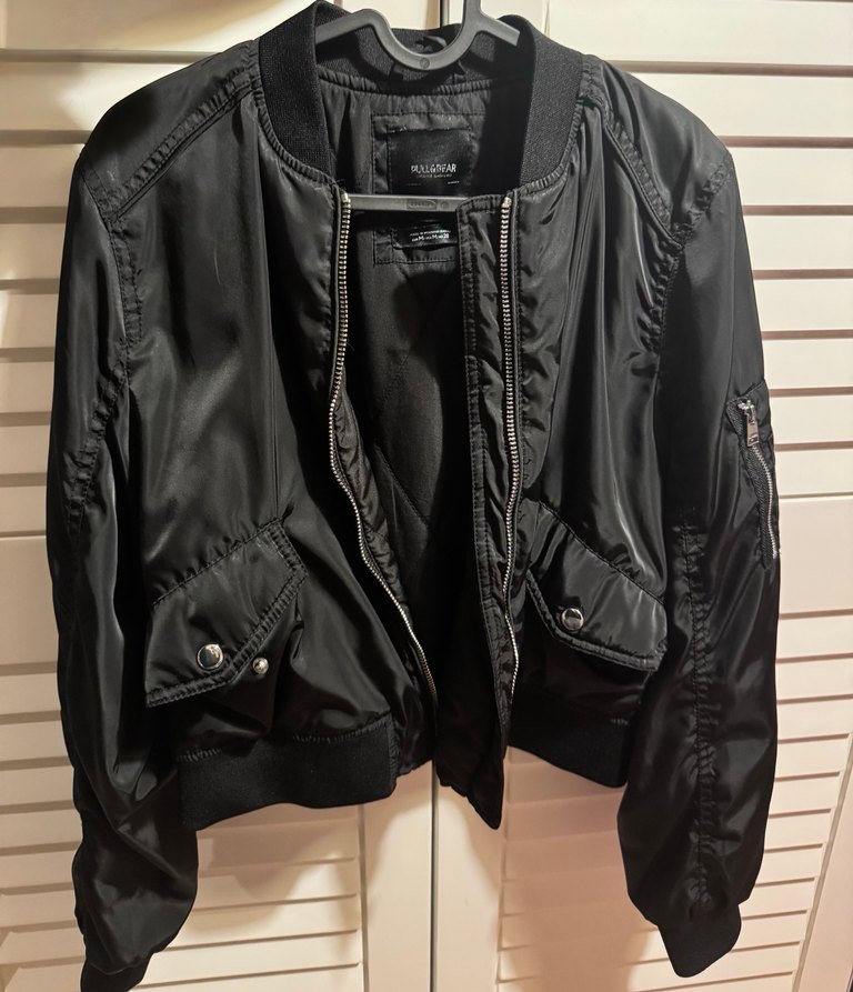 Siyah Fermuarlı Kadın bomber Ceket - Görsel 2