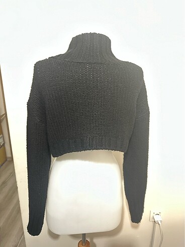 xs Beden siyah Renk Crop kazak
