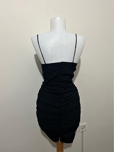 xs Beden siyah Renk Milla drape detaylı elbise