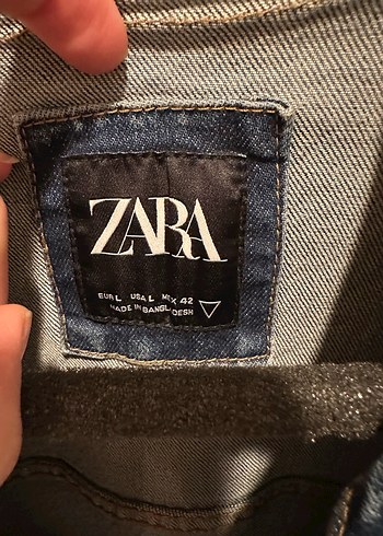 l Beden Zara Mavi Düğmeli Erkek Denim Ceket