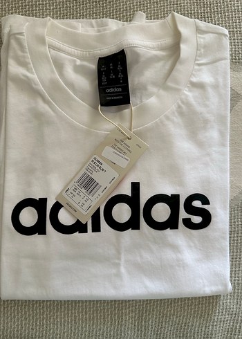 Beyaz Adidas Baskılı Kadın Tişört